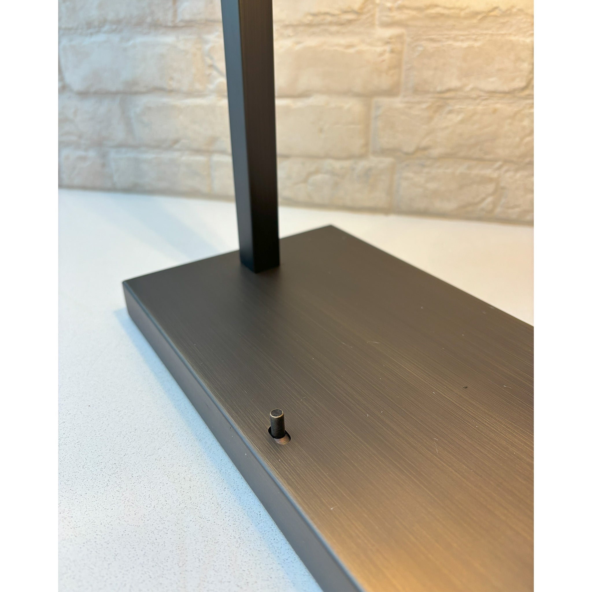 Square Frame Table Lamp in Matt Bronze